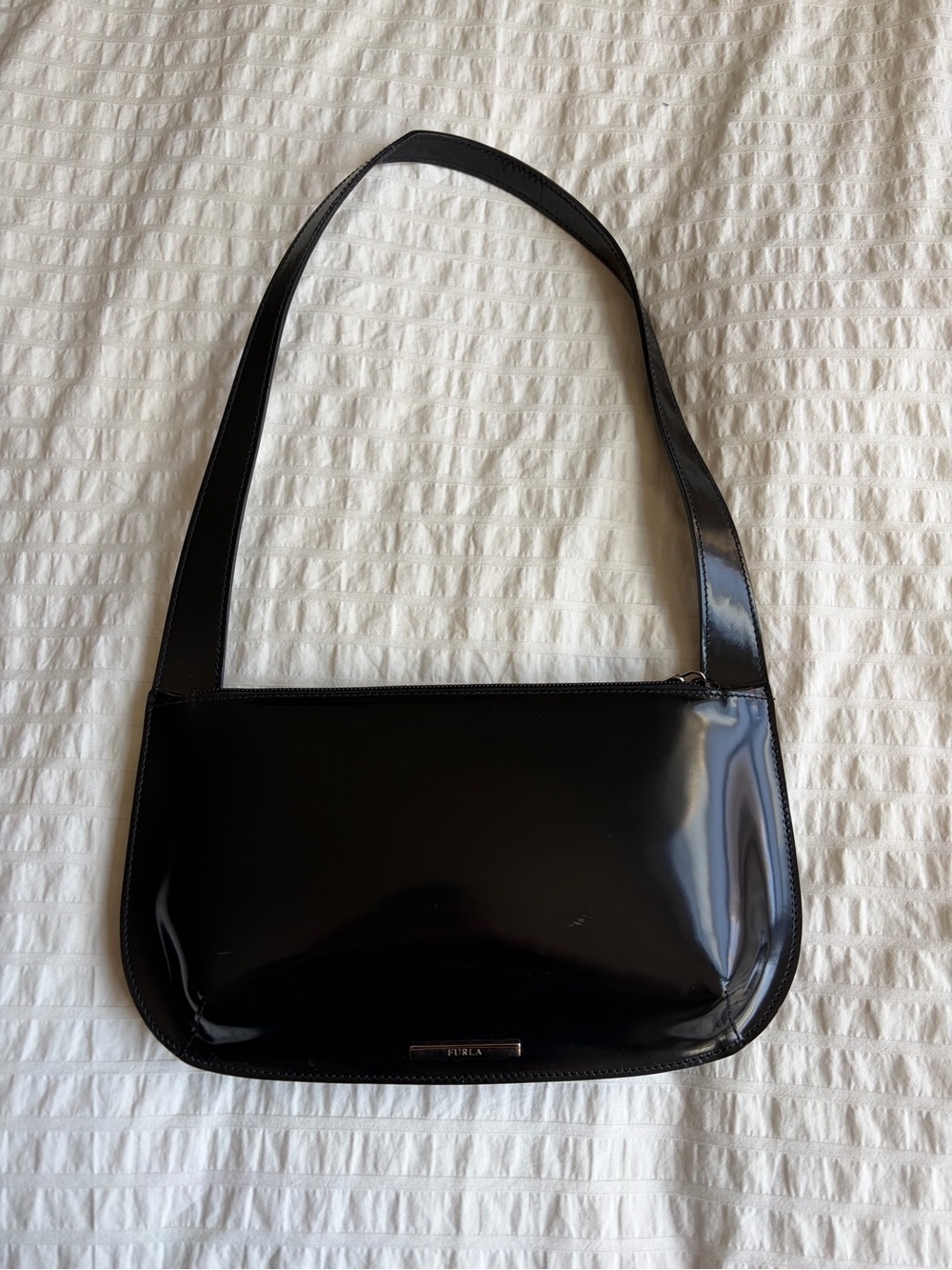 Furla Vintage 90s Black Patent Purse